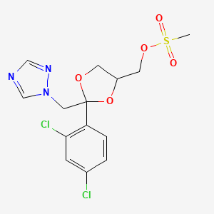 molecular formula C14H15Cl2N3O5S B601388 [2-(2,4-二氯苯基)-2-(1H-1,2,4-三唑-1-基甲基)-1,3-二氧戊环-4-基]甲基甲磺酸酯 CAS No. 115897-54-6