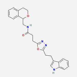 molecular formula C25H26N4O3 B6013909 N-(3,4-dihydro-1H-isochromen-1-ylmethyl)-3-{5-[2-(1H-indol-3-yl)ethyl]-1,3,4-oxadiazol-2-yl}propanamide 