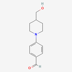 molecular formula C22H28Cl2N8O2 B601416 4-[4-(hydroxyméthyl)pipéridin-1-yl]benzaldéhyde CAS No. 62247-48-7