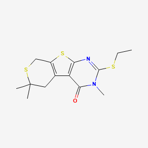 5-Ethylsulfanyl-4,12,12-trimethyl-8,11-dithia-4,6-diazatricyclo[7.4.0.02,7]trideca-1(9),2(7),5-trien-3-one