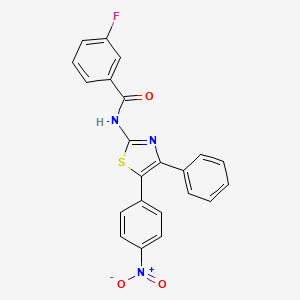 3-fluoro-N-[5-(4-nitrophenyl)-4-phenyl-1,3-thiazol-2-yl]benzamide