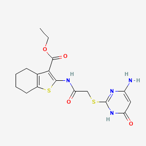 ethyl 2-{2-[(4-amino-6-oxo-3H-pyrimidin-2-yl)sulfanyl]acetamido}-4,5,6,7-tetrahydro-1-benzothiophene-3-carboxylate