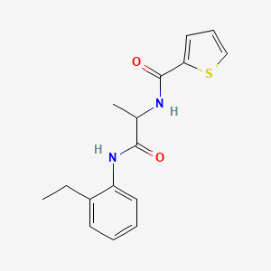 molecular formula C16H18N2O2S B6014323 N-{2-[(2-ethylphenyl)amino]-1-methyl-2-oxoethyl}-2-thiophenecarboxamide 