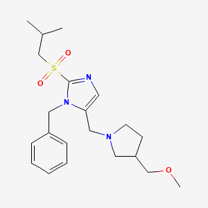 1-Benzyl-5-[[3-(methoxymethyl)pyrrolidin-1-yl]methyl]-2-(2-methylpropylsulfonyl)imidazole