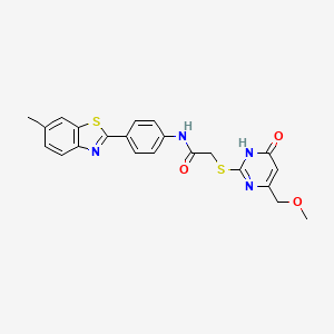 2-{[4-(methoxymethyl)-6-oxo-1,6-dihydropyrimidin-2-yl]sulfanyl}-N-[4-(6-methyl-1,3-benzothiazol-2-yl)phenyl]acetamide