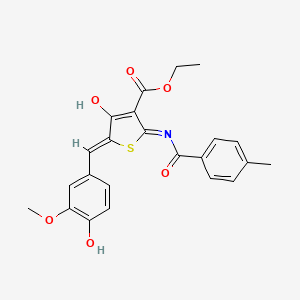 molecular formula C23H21NO6S B6014361 ETHYL (5Z)-5-[(4-HYDROXY-3-METHOXYPHENYL)METHYLIDENE]-2-(4-METHYLBENZAMIDO)-4-OXO-4,5-DIHYDROTHIOPHENE-3-CARBOXYLATE 