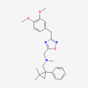 molecular formula C25H31N3O3 B6014367 1-[3-(3,4-dimethoxybenzyl)-1,2,4-oxadiazol-5-yl]-N-[(2,2-dimethyl-1-phenylcyclopropyl)methyl]-N-methylmethanamine 