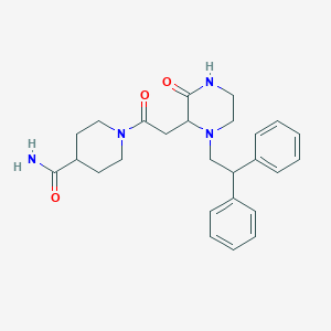 1-{[1-(2,2-diphenylethyl)-3-oxo-2-piperazinyl]acetyl}-4-piperidinecarboxamide