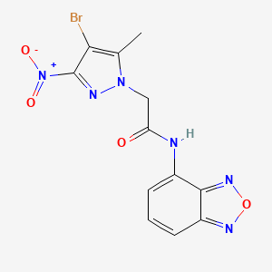 N-(2,1,3-benzoxadiazol-4-yl)-2-(4-bromo-5-methyl-3-nitro-1H-pyrazol-1-yl)acetamide