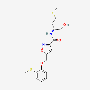 N-[(2S)-1-hydroxy-4-methylsulfanylbutan-2-yl]-5-[(2-methylsulfanylphenoxy)methyl]-1,2-oxazole-3-carboxamide