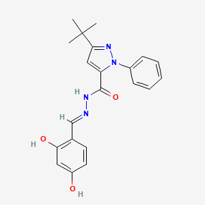 5-tert-butyl-N-[(E)-(2,4-dihydroxyphenyl)methylideneamino]-2-phenylpyrazole-3-carboxamide