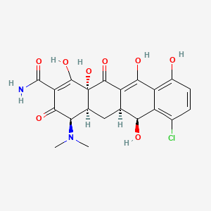 molecular formula C21H21ClN2O8 B601456 4-表二甲基氯四环素 CAS No. 14206-59-8