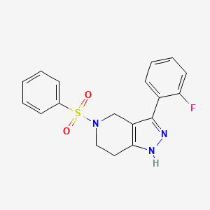 5-(Benzenesulfonyl)-3-(2-fluorophenyl)-1,4,6,7-tetrahydropyrazolo[4,3-c]pyridine