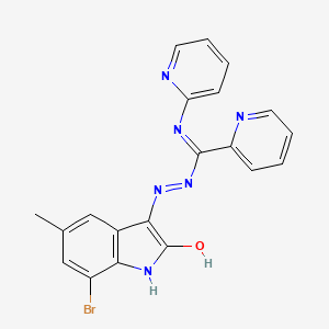 N-[(7-bromo-2-hydroxy-5-methyl-1H-indol-3-yl)imino]-N'-pyridin-2-ylpyridine-2-carboximidamide