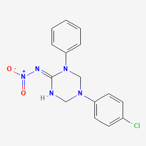 5-(4-chlorophenyl)-N-nitro-1-phenyl-1,3,5-triazinan-2-imine