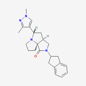 (1S,5S,7S)-3-(2,3-dihydro-1H-inden-2-yl)-7-(1,3-dimethylpyrazol-4-yl)-3,8-diazatricyclo[6.3.0.01,5]undecan-2-one