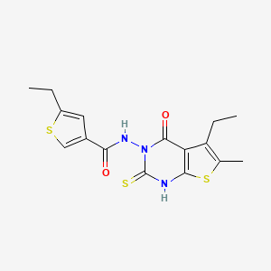 5-ethyl-N-(5-ethyl-2-mercapto-6-methyl-4-oxothieno[2,3-d]pyrimidin-3(4H)-yl)-3-thiophenecarboxamide