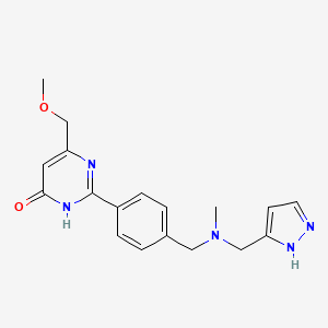 4-(methoxymethyl)-2-[4-[[methyl(1H-pyrazol-5-ylmethyl)amino]methyl]phenyl]-1H-pyrimidin-6-one