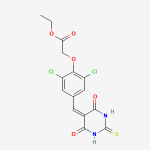 ethyl {2,6-dichloro-4-[(4,6-dioxo-2-thioxotetrahydropyrimidin-5(2H)-ylidene)methyl]phenoxy}acetate