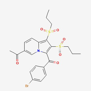 1-[3-(4-bromobenzoyl)-1,2-bis(propylsulfonyl)-6-indolizinyl]ethanone