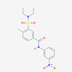 molecular formula C18H21N3O5S B6015092 3-(diethylsulfamoyl)-4-methyl-N-(3-nitrophenyl)benzamide 