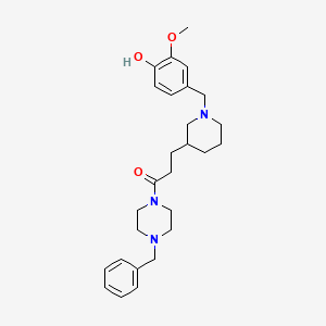 4-({3-[3-(4-benzyl-1-piperazinyl)-3-oxopropyl]-1-piperidinyl}methyl)-2-methoxyphenol