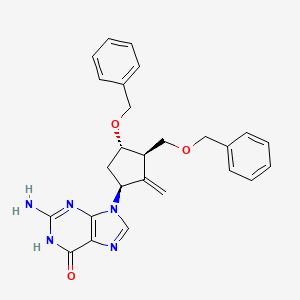 molecular formula C26H27N5O3 B601535 2-Amino-9-((1S,3R,4S)-4-(benzyloxy)-3-((benzyloxy)methyl)-2-methylenecyclopentyl)-1H-purin-6(9H)-one CAS No. 142217-81-0
