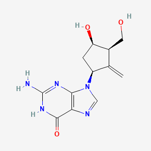 molecular formula C12H15N5O3 B601536 2-Amino-1,9-dihydro-9-((1S,3R,4R)-4-hydroxy-3-(hydroxymethyl)-2-methylenecyclopentyl)-6H-purin-6-one CAS No. 1367369-80-9
