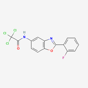 2,2,2-trichloro-N-[2-(2-fluorophenyl)-1,3-benzoxazol-5-yl]acetamide