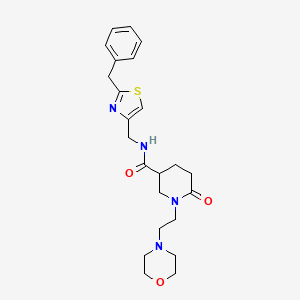 N-[(2-benzyl-1,3-thiazol-4-yl)methyl]-1-[2-(4-morpholinyl)ethyl]-6-oxo-3-piperidinecarboxamide