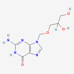 molecular formula C9H13N5O4 B601542 2-Amino-9-(((2RS)-2,3-dihydroxypropoxy)methyl)-1,9-dihydro-6H-purin-6-one CAS No. 86357-09-7