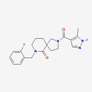 7-[(2-fluorophenyl)methyl]-2-(5-methyl-1H-pyrazole-4-carbonyl)-2,7-diazaspiro[4.5]decan-6-one