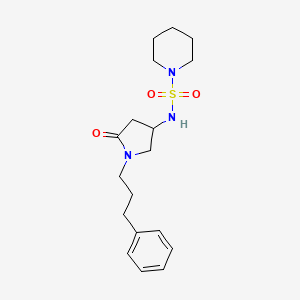 molecular formula C18H27N3O3S B6015459 N-[5-oxo-1-(3-phenylpropyl)-3-pyrrolidinyl]-1-piperidinesulfonamide 