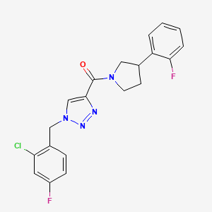 1-(2-chloro-4-fluorobenzyl)-4-{[3-(2-fluorophenyl)-1-pyrrolidinyl]carbonyl}-1H-1,2,3-triazole