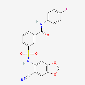 3-[(6-CYANO-2H-1,3-BENZODIOXOL-5-YL)SULFAMOYL]-N-(4-FLUOROPHENYL)BENZAMIDE