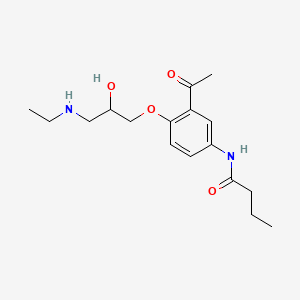 molecular formula C17H26N2O4 HCl B601566 N-(3-乙酰基-4-(3-(乙氨基)-2-羟丙氧)苯基)丁酰胺 CAS No. 441019-91-6