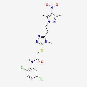 N-(2,5-dichlorophenyl)-2-({5-[2-(3,5-dimethyl-4-nitro-1H-pyrazol-1-yl)ethyl]-4-methyl-4H-1,2,4-triazol-3-yl}thio)acetamide