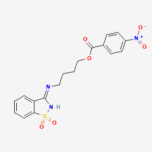 4-[(1,1-Dioxido-1,2-benzothiazol-3-yl)amino]butyl 4-nitrobenzoate