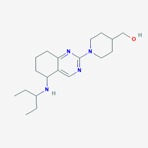 molecular formula C19H32N4O B6015707 (1-{5-[(1-ethylpropyl)amino]-5,6,7,8-tetrahydro-2-quinazolinyl}-4-piperidinyl)methanol 