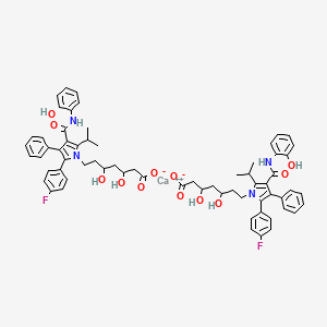molecular formula C66H68CaF2N4O12 B601605 Calcium;7-[2-(4-fluorophenyl)-4-[(2-hydroxyphenyl)carbamoyl]-3-phenyl-5-propan-2-ylpyrrol-1-yl]-3,5-dihydroxyheptanoate CAS No. 265989-46-6