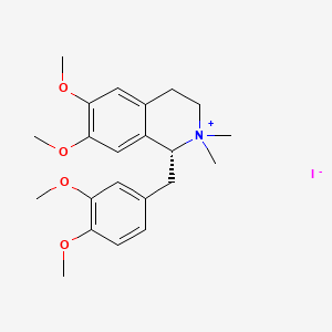 (1R)-1-[(3,4-dimethoxyphenyl)methyl]-6,7-dimethoxy-2,2-dimethyl-3,4-dihydro-1H-isoquinolin-2-ium;iodide