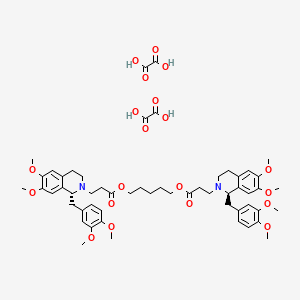 molecular formula C55H70N2O20 B601613 (R)-戊烷-1,5-二基双(3-((R)-1-(3,4-二甲氧基苄基)-6,7-二甲氧基-3,4-二氢异喹啉-2(1H)-基)丙酸酯)二草酸酯 CAS No. 96687-52-4