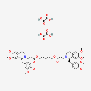 (R)-Pentane-1,5-diyl bis(3-((R)-1-(3,4-dimethoxybenzyl)-6,7-dimethoxy-3,4-dihydroisoquinolin-2(1H)-yl)propanoate) dioxalate