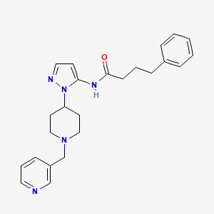 molecular formula C24H29N5O B6016180 4-phenyl-N-{1-[1-(3-pyridinylmethyl)-4-piperidinyl]-1H-pyrazol-5-yl}butanamide 