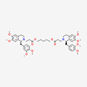 molecular formula C51H66N2O12 B601621 Pentane-1,5-diyl bis{3-[(1R)-1-[(3,4-dimethoxyphenyl)methyl]-6,7-dimethoxy-3,4-dihydroisoquinolin-2(1H)-yl]propanoate} CAS No. 64228-84-8