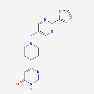 6-(1-{[2-(2-furyl)pyrimidin-5-yl]methyl}piperidin-4-yl)pyrimidin-4(3H)-one