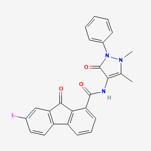 N-(1,5-dimethyl-3-oxo-2-phenyl-2,3-dihydro-1H-pyrazol-4-yl)-7-iodo-9-oxo-9H-fluorene-1-carboxamide