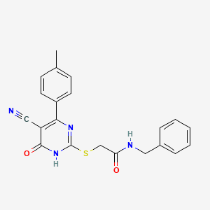 N-benzyl-2-[[5-cyano-4-(4-methylphenyl)-6-oxo-1H-pyrimidin-2-yl]sulfanyl]acetamide