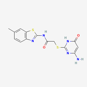 2-[(6-AMINO-4-OXO-1,4-DIHYDRO-2-PYRIMIDINYL)SULFANYL]-N~1~-(6-METHYL-1,3-BENZOTHIAZOL-2-YL)ACETAMIDE