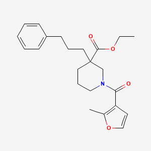 ethyl 1-(2-methyl-3-furoyl)-3-(3-phenylpropyl)-3-piperidinecarboxylate